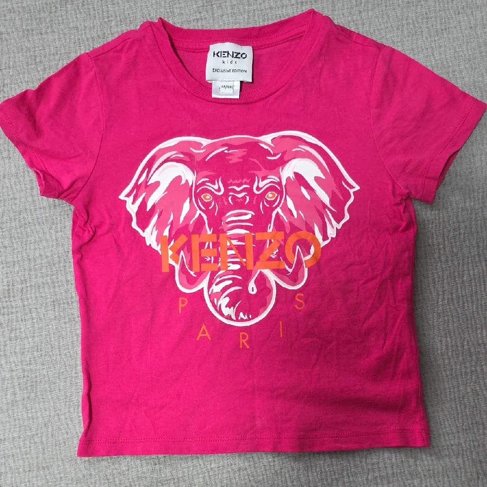 Kenzo Kids Fuchsia Tee with Elephant Graphic
